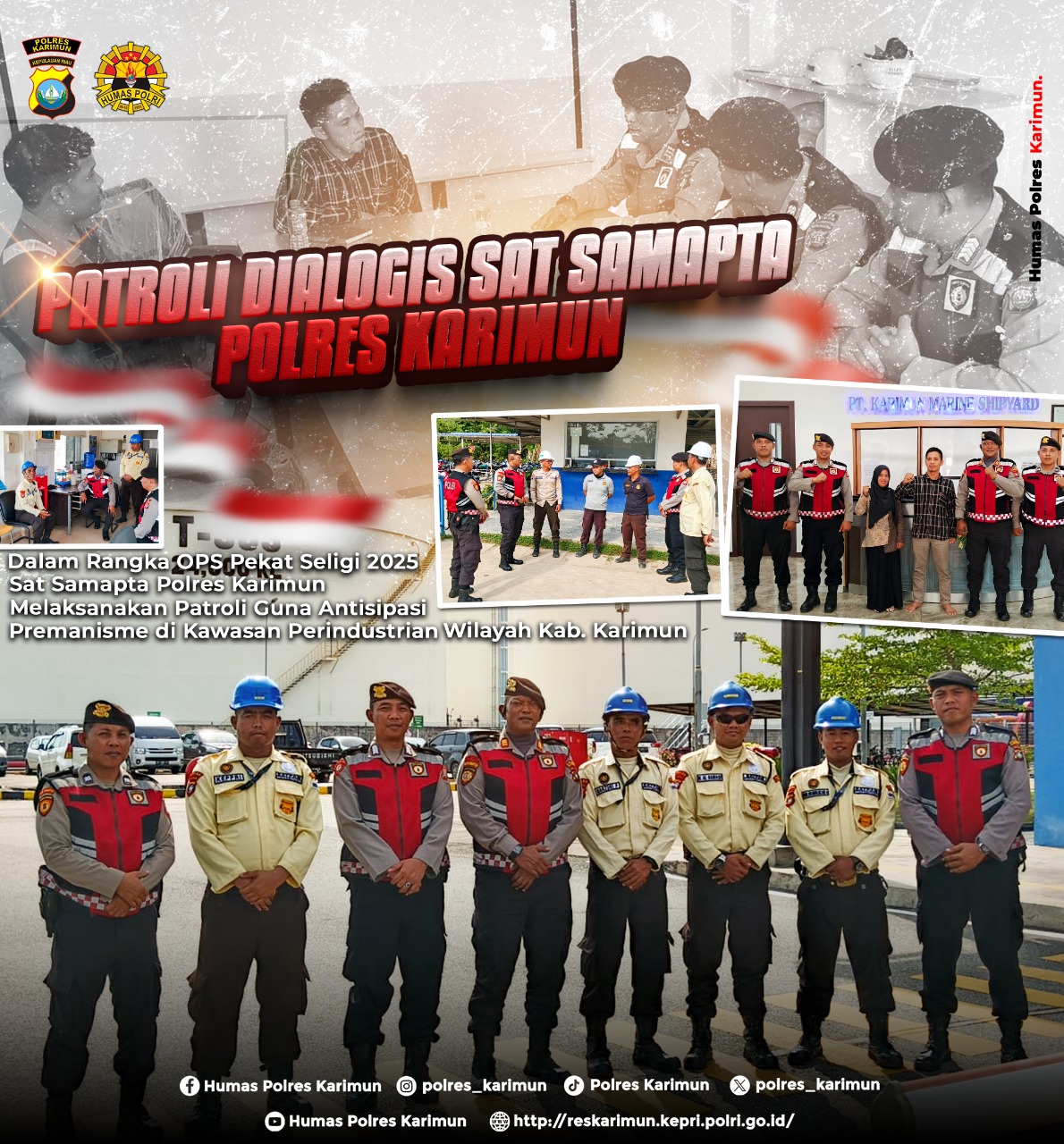 Personel Operasi Pekat Polres Karimun Patroli dan Beri Himbauan Kamtibmas Antisipasi Pelaku Premanisme dan Kejahatan Jalanan