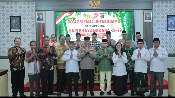 Polres Meranti Gelar Doa Bersama Lintas Agama Sambut Hari Bhayangkara Ke-79