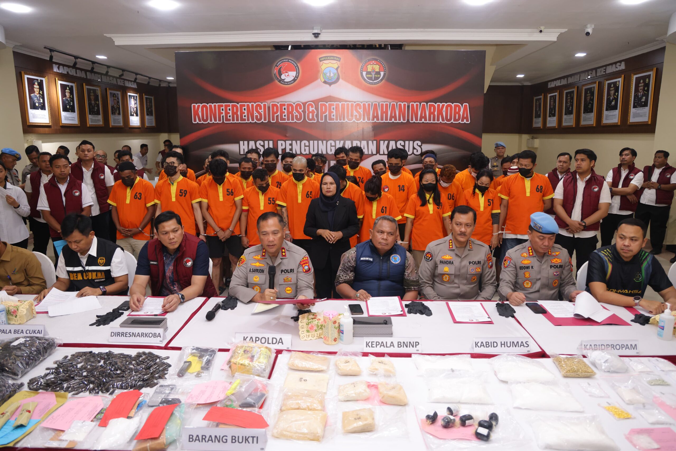 Polda Kepri Ungkap 26 Kasus Narkotika dan Musnahkan Barang Bukti
